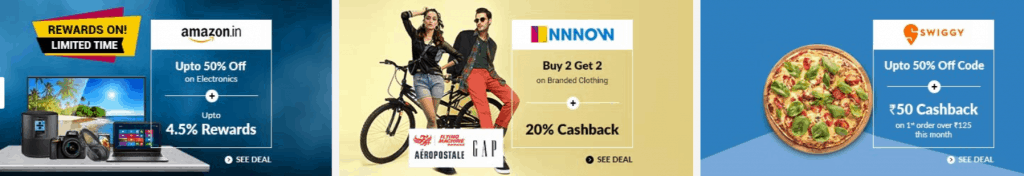 types of cashbacks and rewards available with cashkaro